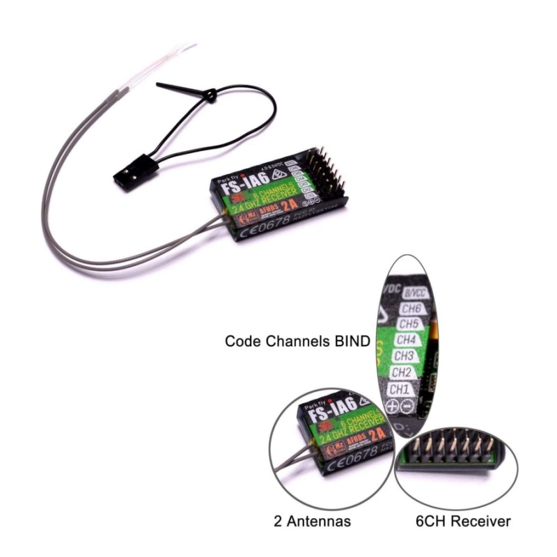 Drone Battery Plate - Flysky FS-IA6 Receiver 6CH Dual Antenna