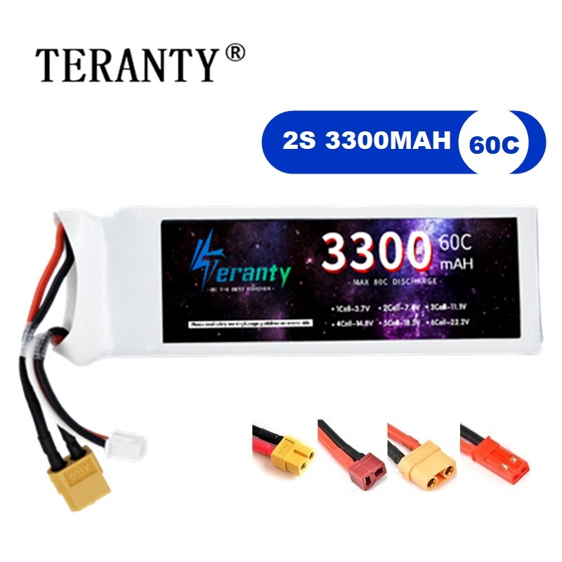 Drone Battery Connector - 2S 7.4V LiPo Battery 3300mAh 60C