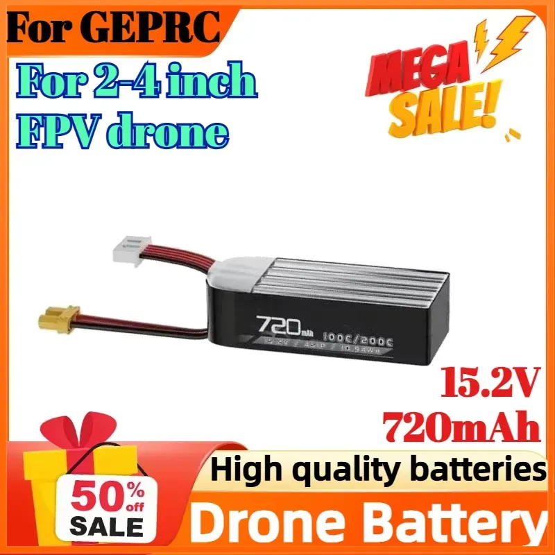 Drone Battery High Voltage - 4S 15.2V 720mAh 100C Battery for