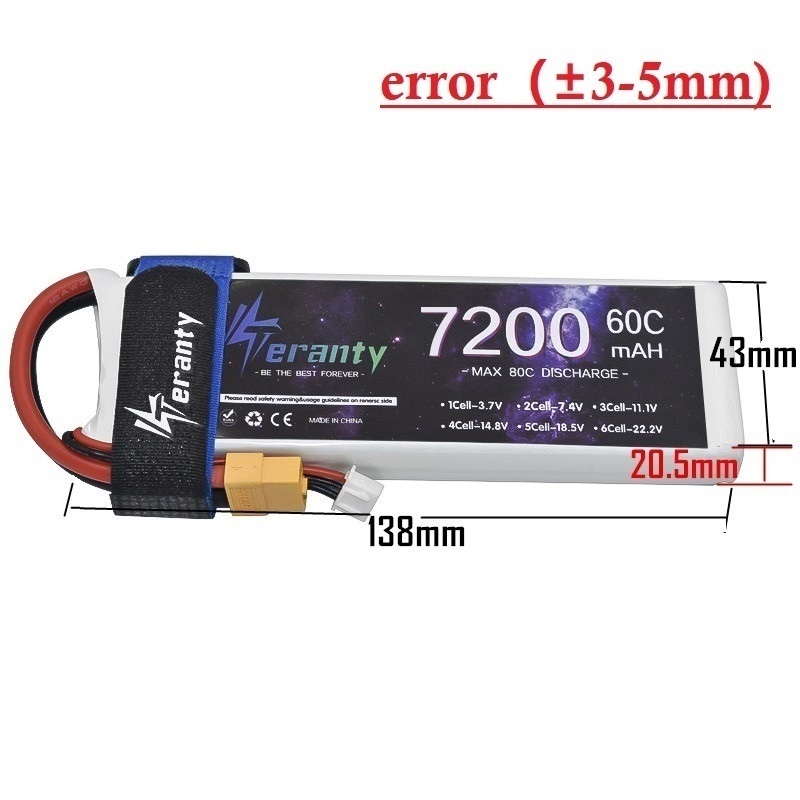 Upgrade 2S 7.4V 7200mAh 60C 6S - Drone Battery 6S recension och pris