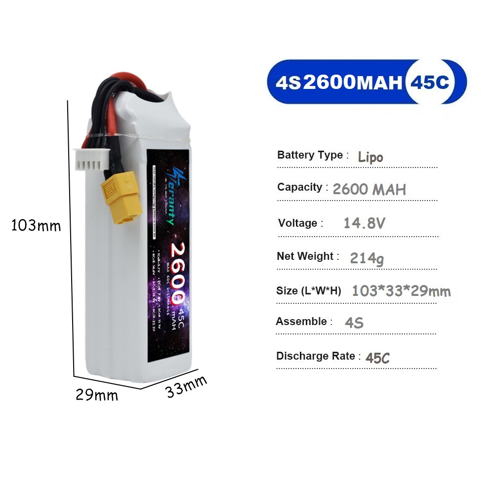 4S LiPo Battery 14.8V 1500mah  - Drone Battery 4S recension och pris