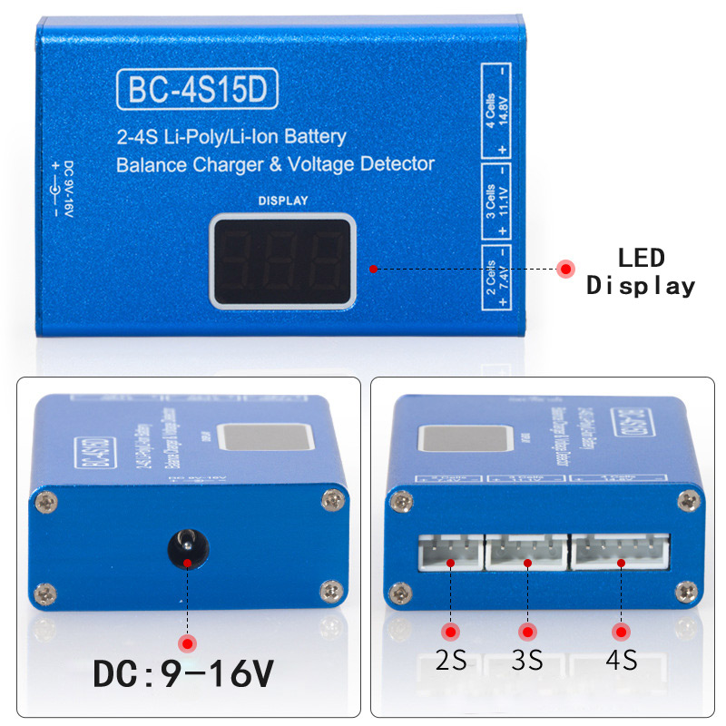 BC-4S15D 2-4S Lithium Balance  - Drone Battery Voltage Checker recension och pris