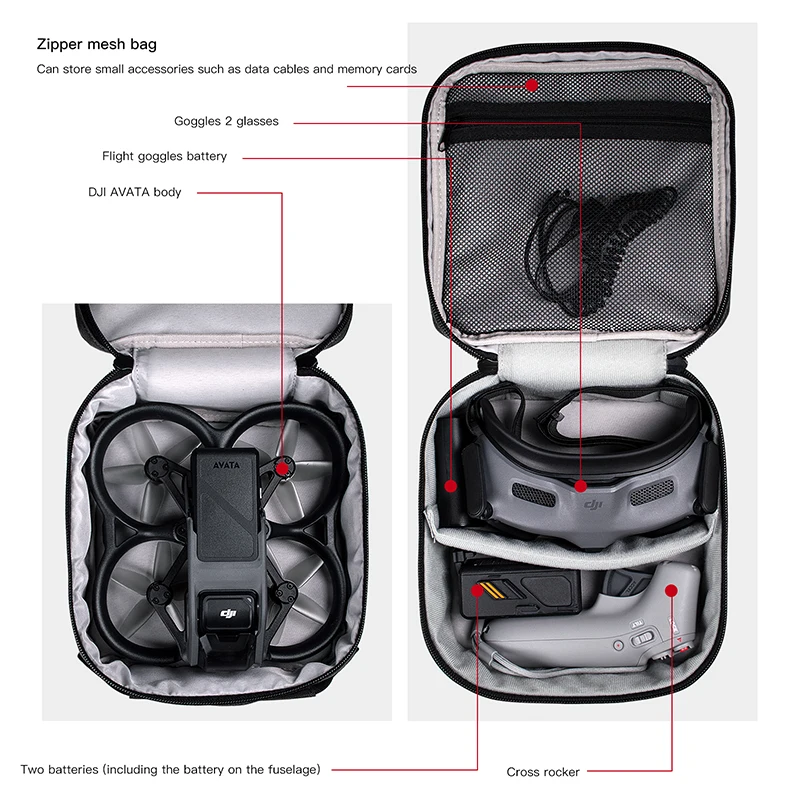 Portable Case Dual Layer Stora - Drone Battery Bag recension och pris
