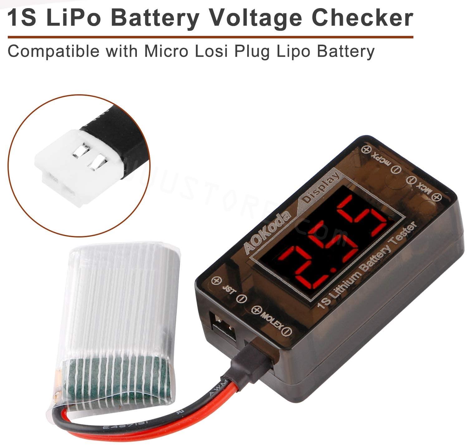 AOKoda AOK-041 1S LiPo Battery - Drone Battery Voltage Checker recension och pris