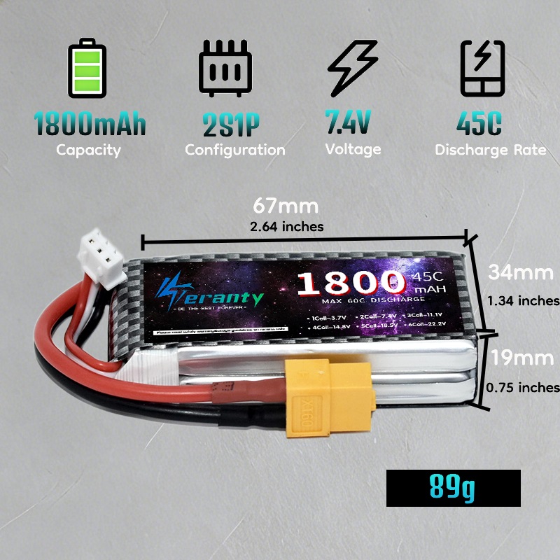 TERANTY 2S 3S 4S 1800mAh Lipo  - Drone Battery 4S recension och pris