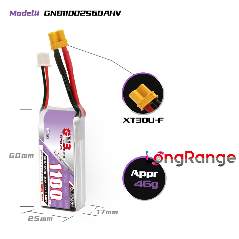 GNB 1100mAh 2S 3S 4S 6S 60C/12 - Drone Battery 4S recension och pris