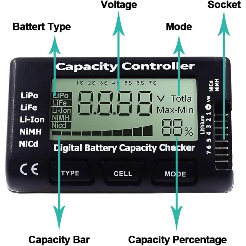 Handheld Battery Capacity Chec - Drone Battery Voltage Checker recension och pris