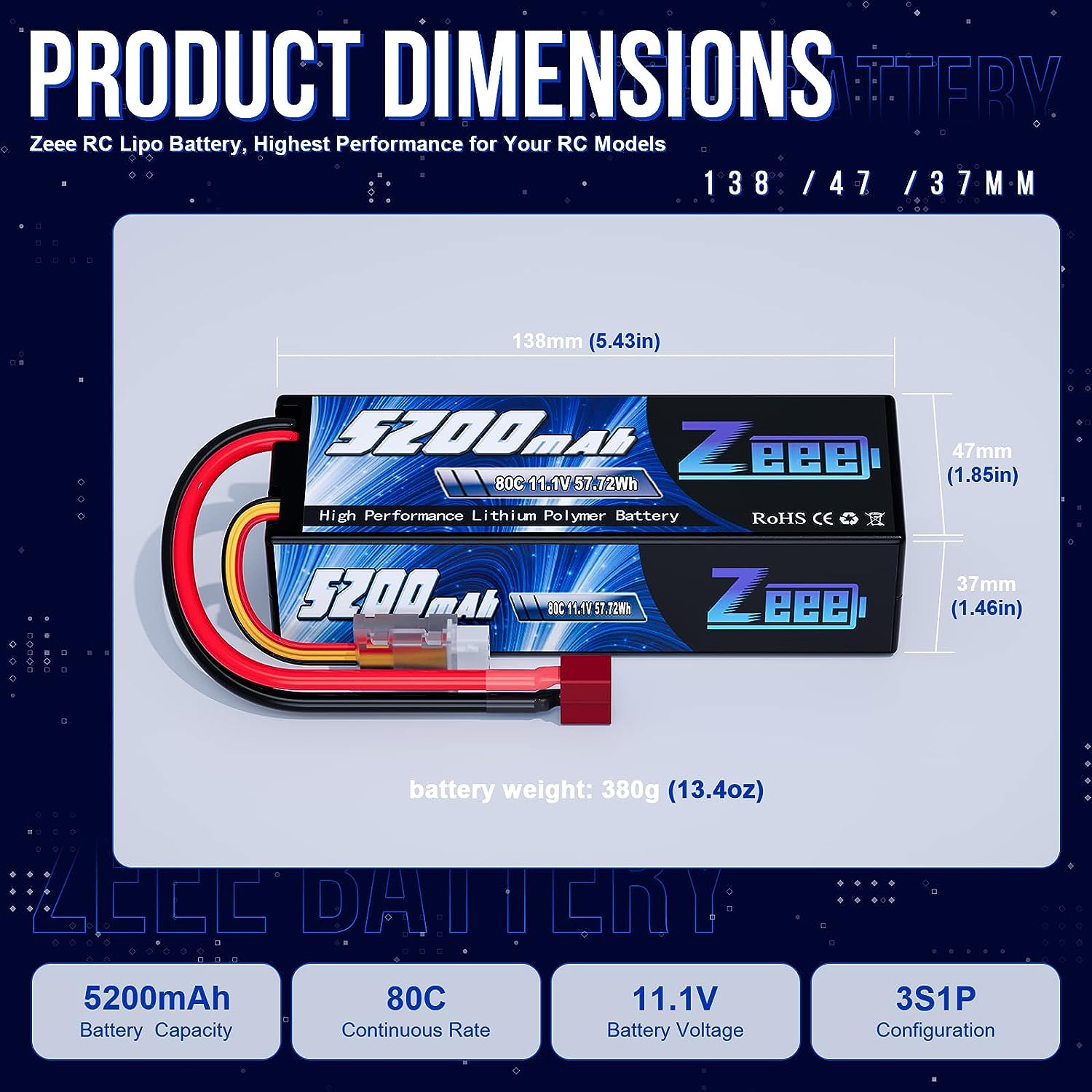 1/2pcs Zeee 3S 5200mAh Lipo Ba - Drone Battery 3S recension och pris