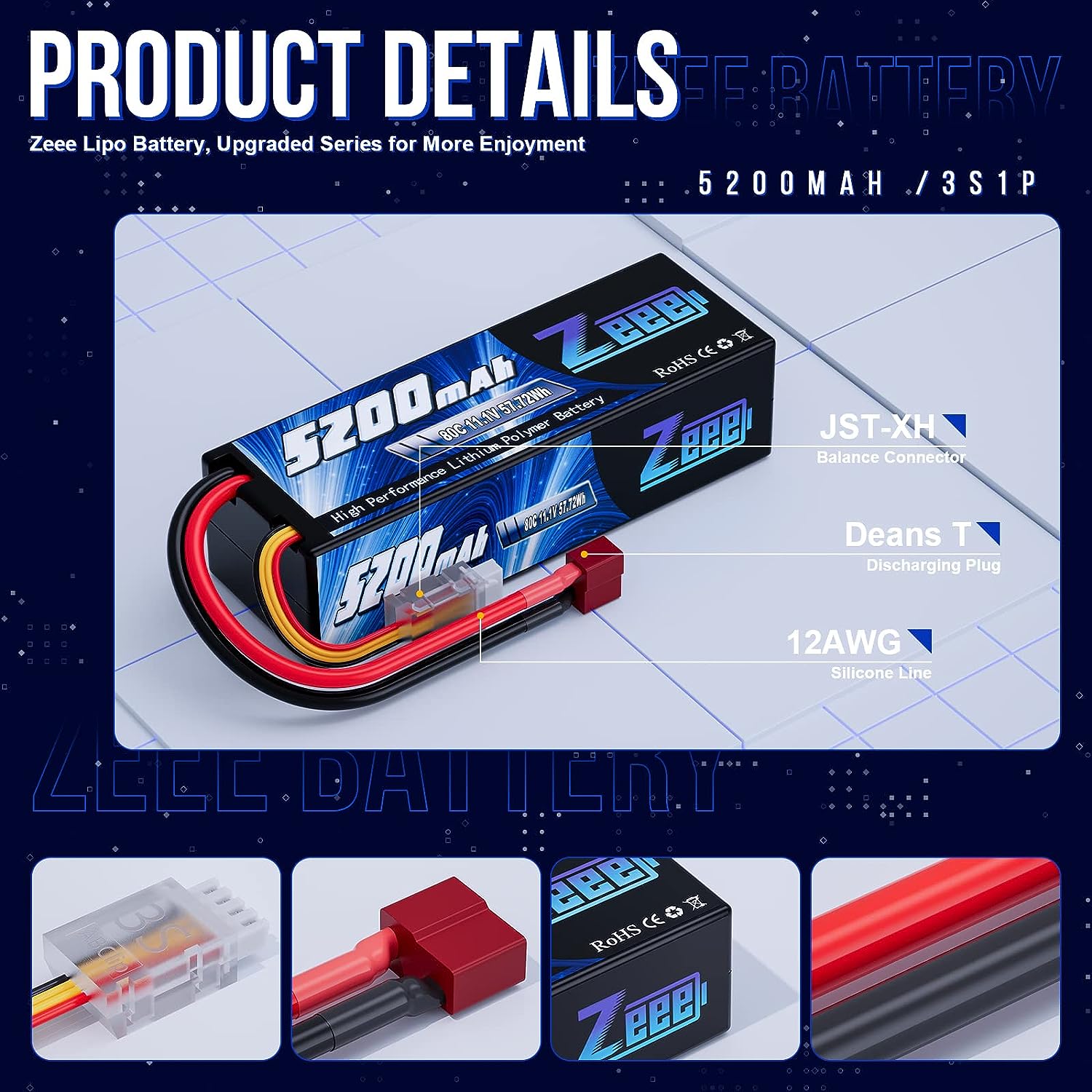 1/2pcs Zeee 3S 5200mAh Lipo Ba - Drone Battery 3S recension och pris