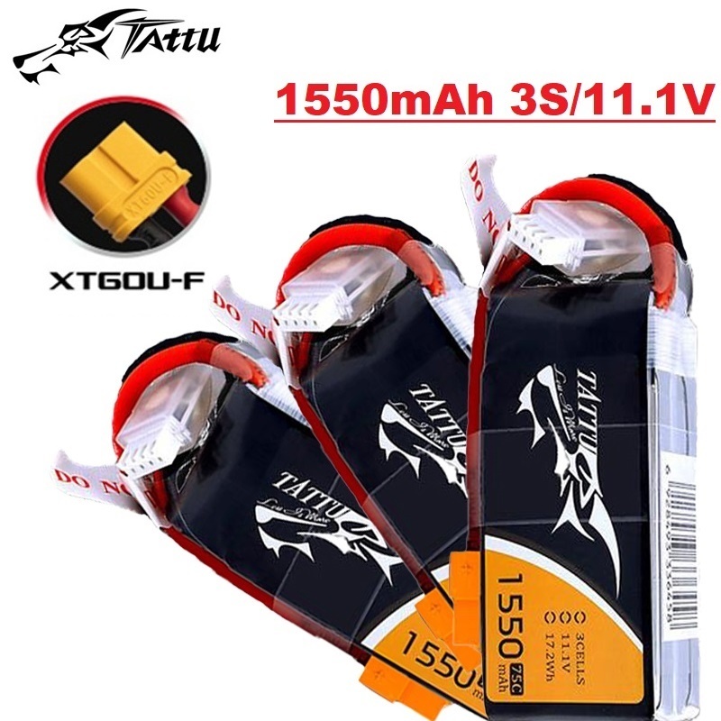 TATTU 3S 11.1V 1550mAh 75C LiP - Drone Battery 3S recension och pris